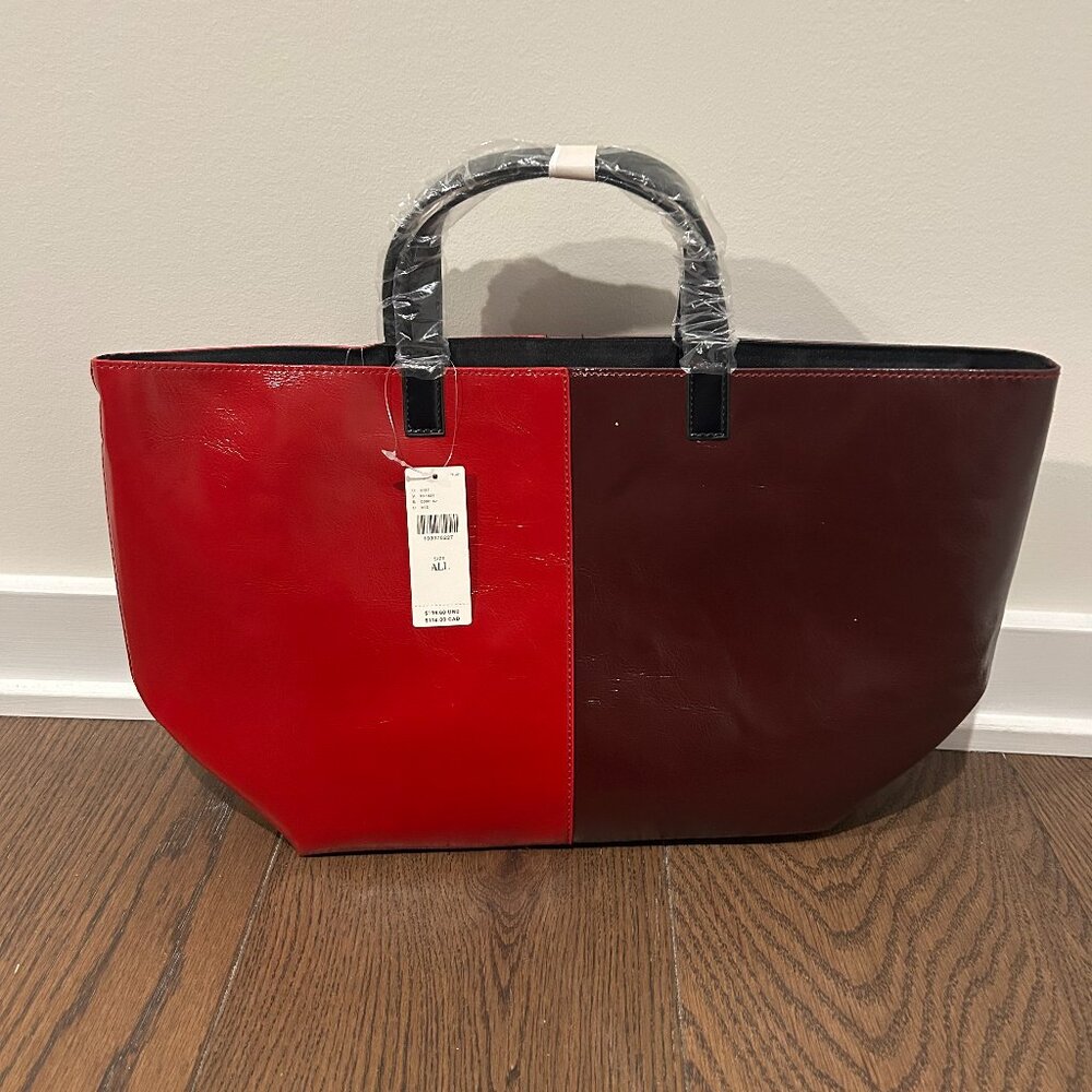 Maeve Two-Toned Waxy Tote by Anthropologie